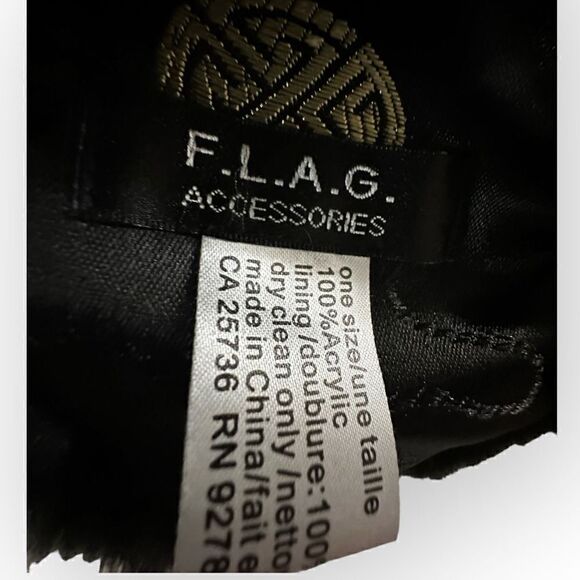 F.L.A.G. Accessories faux fur collar scarf black acrylic, polyester lining 4x28 - Picture 3 of 5